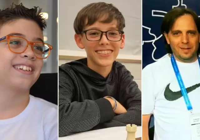 Faustino Oro, Ilan Schnaider y Pablo Zarnicki, representantes argentinos en el Mundial de Ajedrez.
