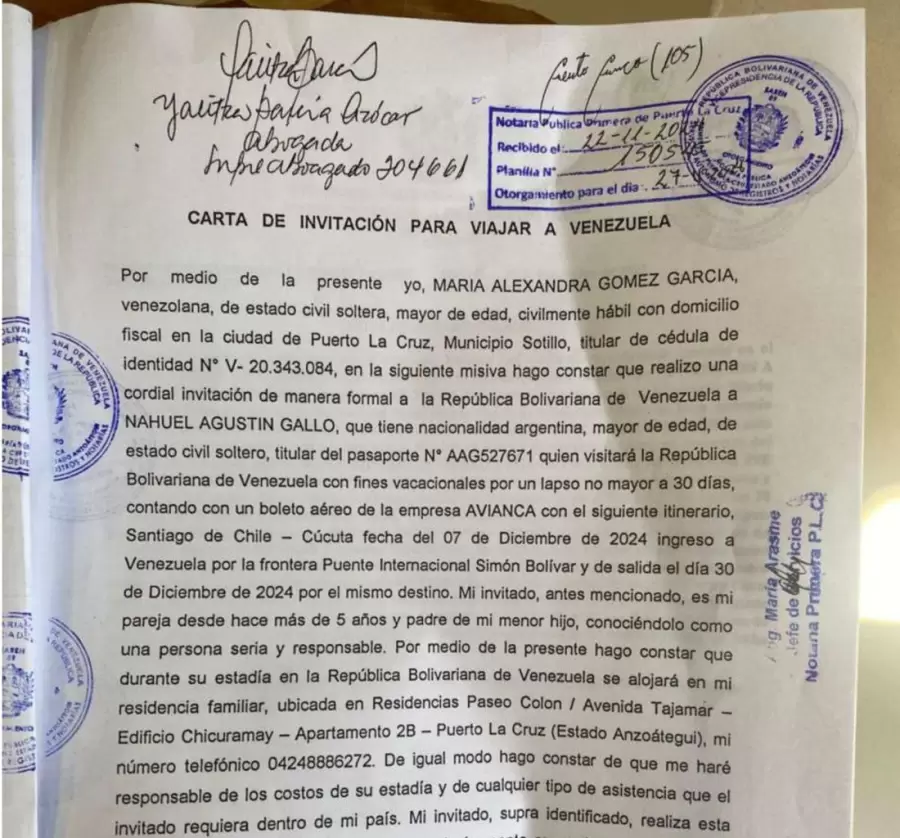 La carta de invitaci�n.