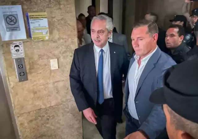 Alberto Fern�ndez en su primera cita en Comodoro Py. (Foto: web)