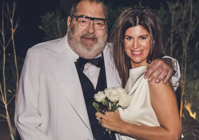 Casamiento de Lanata con Elba Marcovecchio, en el 2022.