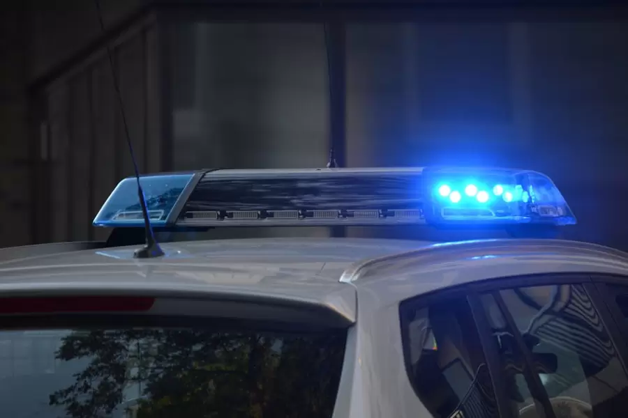 Luz De Emergencia Azul Del Veh�culo Encendida