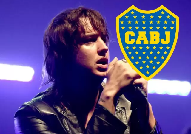 Juli�n Casablancas jug� al futbol con la camiseta de Boca.