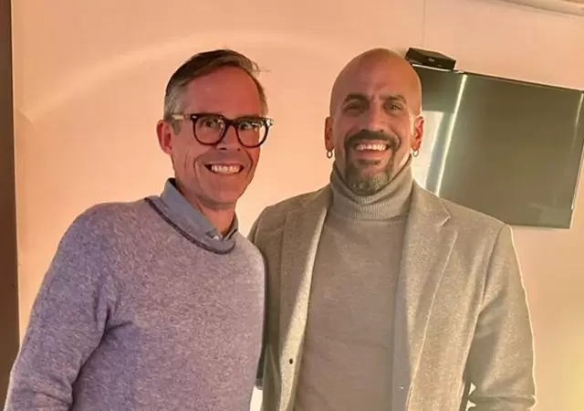 El presidente del albirrojo junto al empresario Guillermo Tofoni. (Foto: gentileza Ol�)