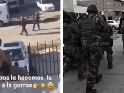 El chat del joven que se mostr� orgulloso de su agresi�n a la Polic�a de Chubut y el momento del allanamiento donde fue detenido.