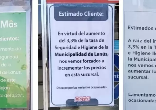 Avisos en los supermercados