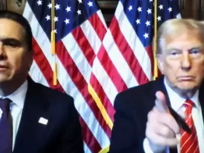 Donald Trump, este viernes asistiendo por videoconferencia a la vista de su condena.