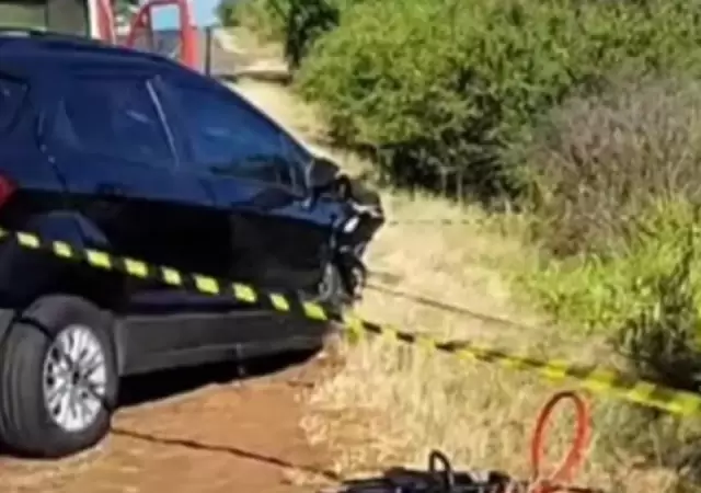 El veh�culo en el que circulaban las v�ctimas de origen argentino. (Foto: web)