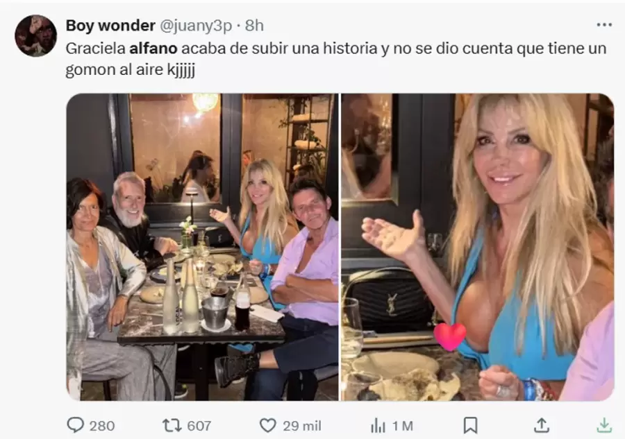 Descuido hot de Graciela Alfano a sus 72 años.