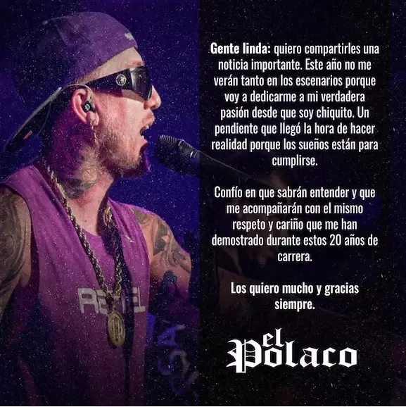 El comunicado del cantante