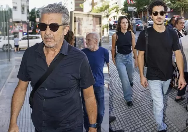 Ricardo Dar�n y sus hijos, Clara y el Chino.