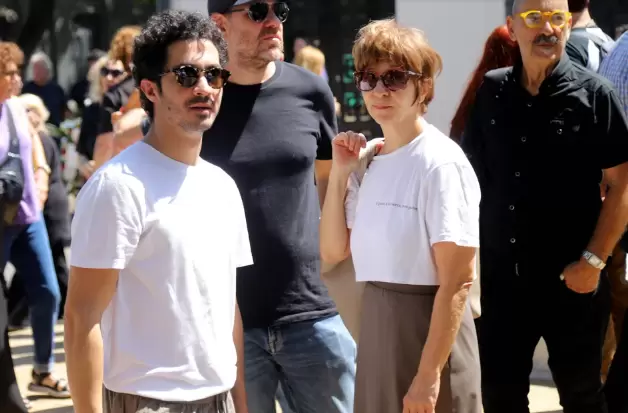 Chino Darín en el entierro de su tía Alejandra Darín.