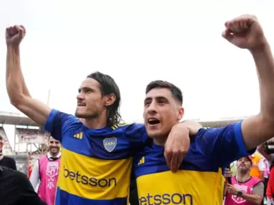 Los uruguayos Cavani y Merentiel, piezas fundamentales en Boca.