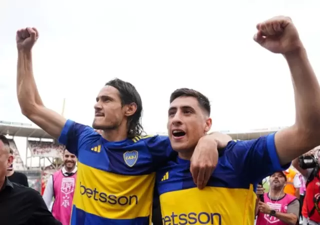 Los uruguayos Cavani y Merentiel, piezas fundamentales en Boca.