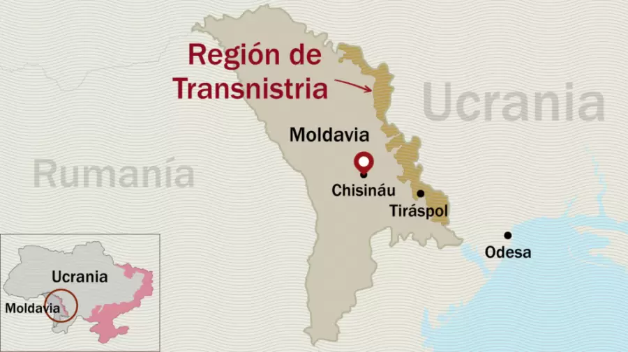 La región de Transnistria no figura como país en ningún mapa oficial. (Imagen: web)