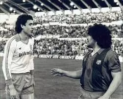 Valdano y Maradona en Espa�a