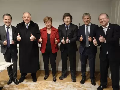 El presidente y la delegaci�n argentina con Kristalina Georgieva    /