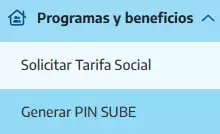 Men� al que se debe ingresar en Mi ANSES