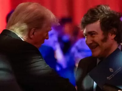 Donald Trump y Javier Milei, en una de las reuniones mantenidas en el pa�s del norte luego de la asunci�n del segundo mandato del estadounidense.