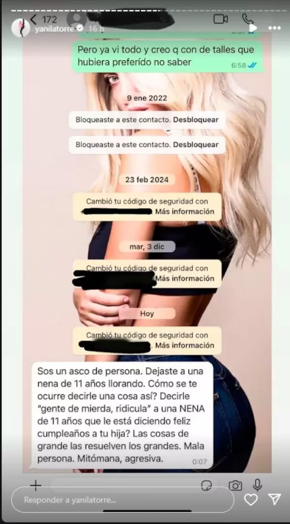 Los chats filtrados por Yanina Latorre.