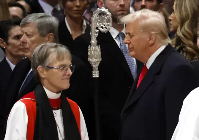 Mariann Edgar Budde y Donald Trump.