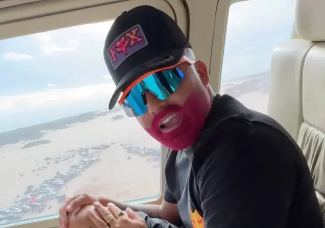 Perro primo aterriz� un helic�ptero en plena playa de Pinamar.