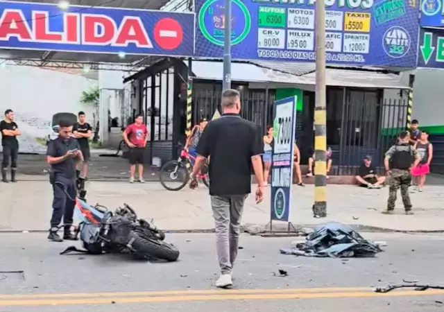 El lugar donde cay� sin vida el asaltante. (Foto: Noticias Argentinas)
