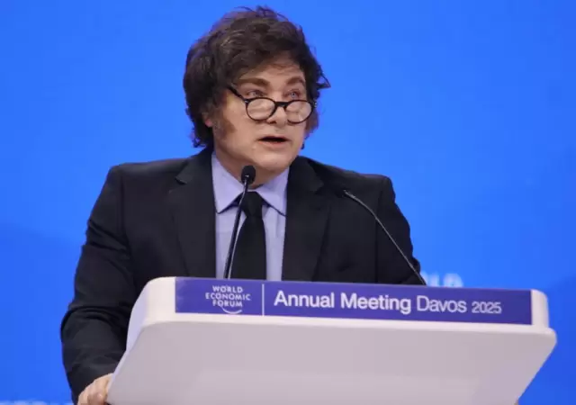 El presidente Javier Milei en su participaci�n en Davos