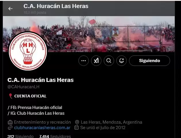 Cuenta Oficial de Hurac�n Las Heras