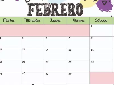Calendario de febrero 2025