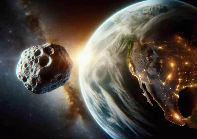 Recreaci�n art�stica del asteroide 2024 YR4. Imagen: web