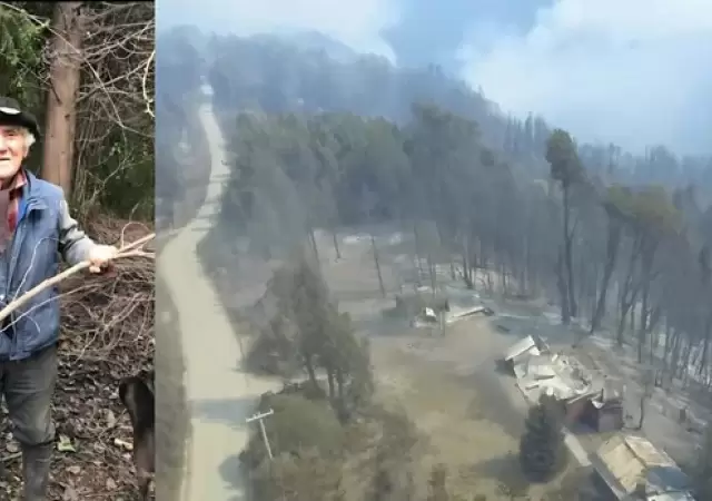 Don Reyes dedic� su vida al campo y a su hogar, que no quiso abandonar en medio del incendio.
