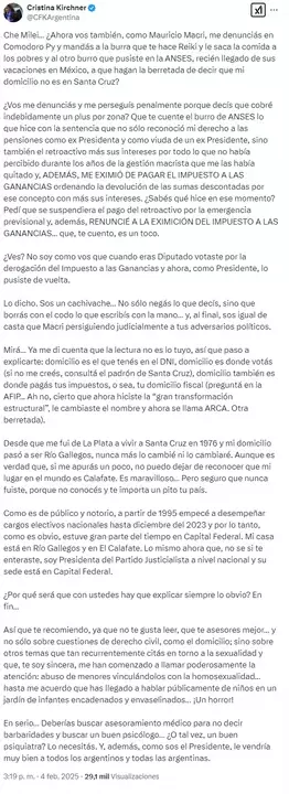Tuit de CFK