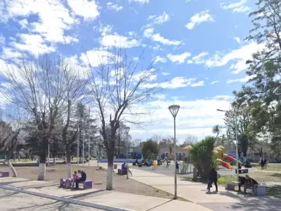 La plaza en la que los hermanos se hab�an juntado con sus amigos, en el partido de La Matanza.