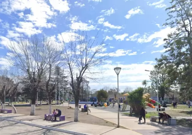 La plaza en la que los hermanos se hab�an juntado con sus amigos, en el partido de La Matanza.