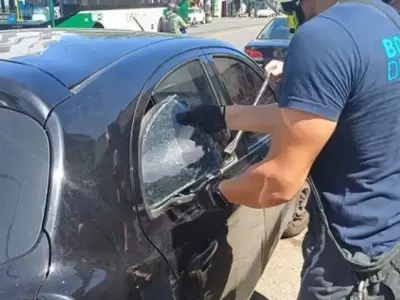 �Indignaci�n y rescate! Bomberos salvaron a un perro encerrado en un auto