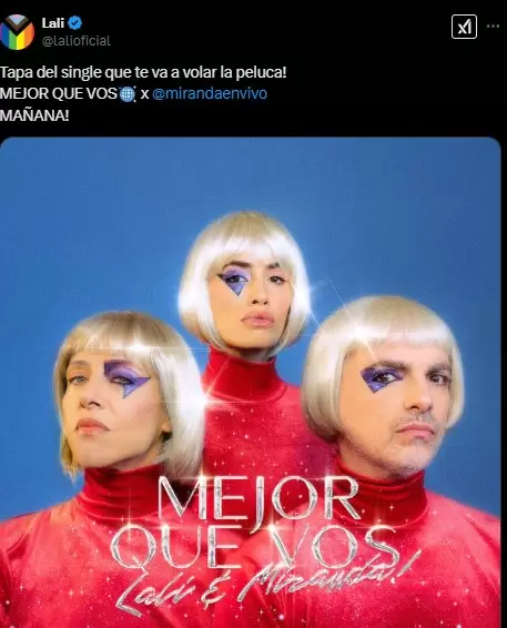 Publicaci�n de Lali en X.