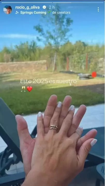 Rocío Oliva se comprometió con Néstor Ortigoza.