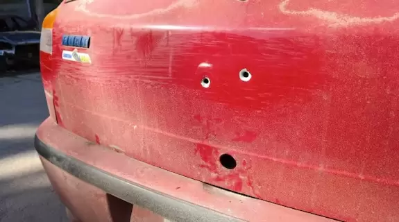 El Fiat Palio donde viajaba la v�ctima de 26 a�os.