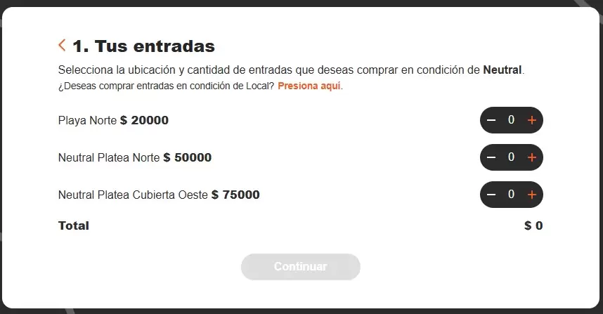 Precio de las entradas para p�blico neutral para el partido entre Godoy Cruz y River en Mendoza/