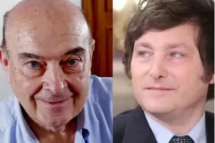 El exministro de Econom�a Domingo Cavallo y el presidente, Javier Milei.