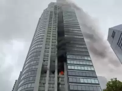 Incendio en un edificio de Puerto Madero