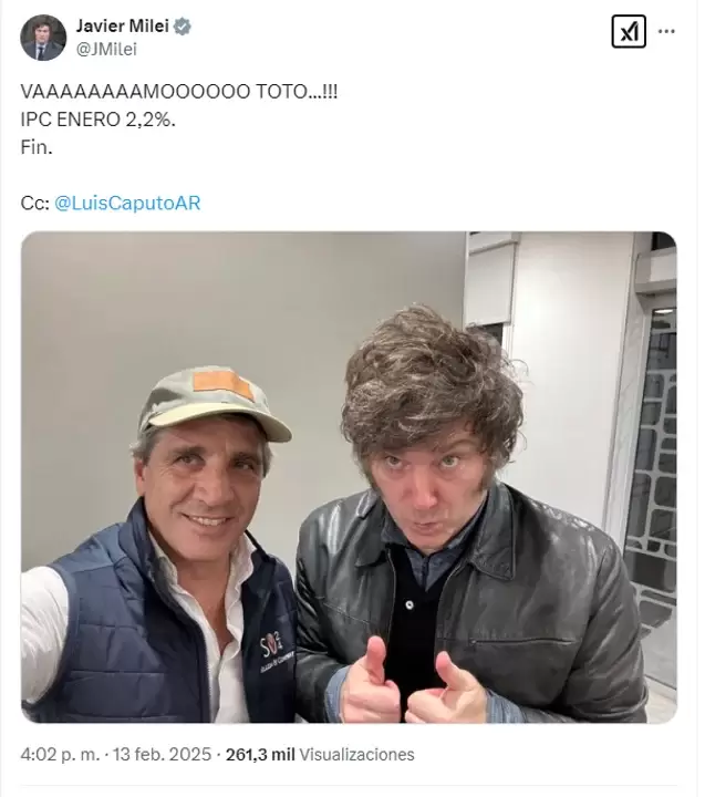 El tuit de Milei