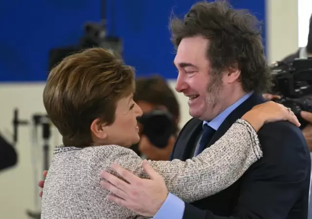 Javier Milei con la directora gerente del Fondo Monetario Internacional, Kristalina Georgieva.