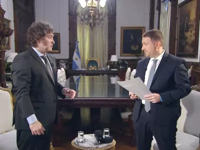 El Presidente y Viale antes de empezar la entrevista./