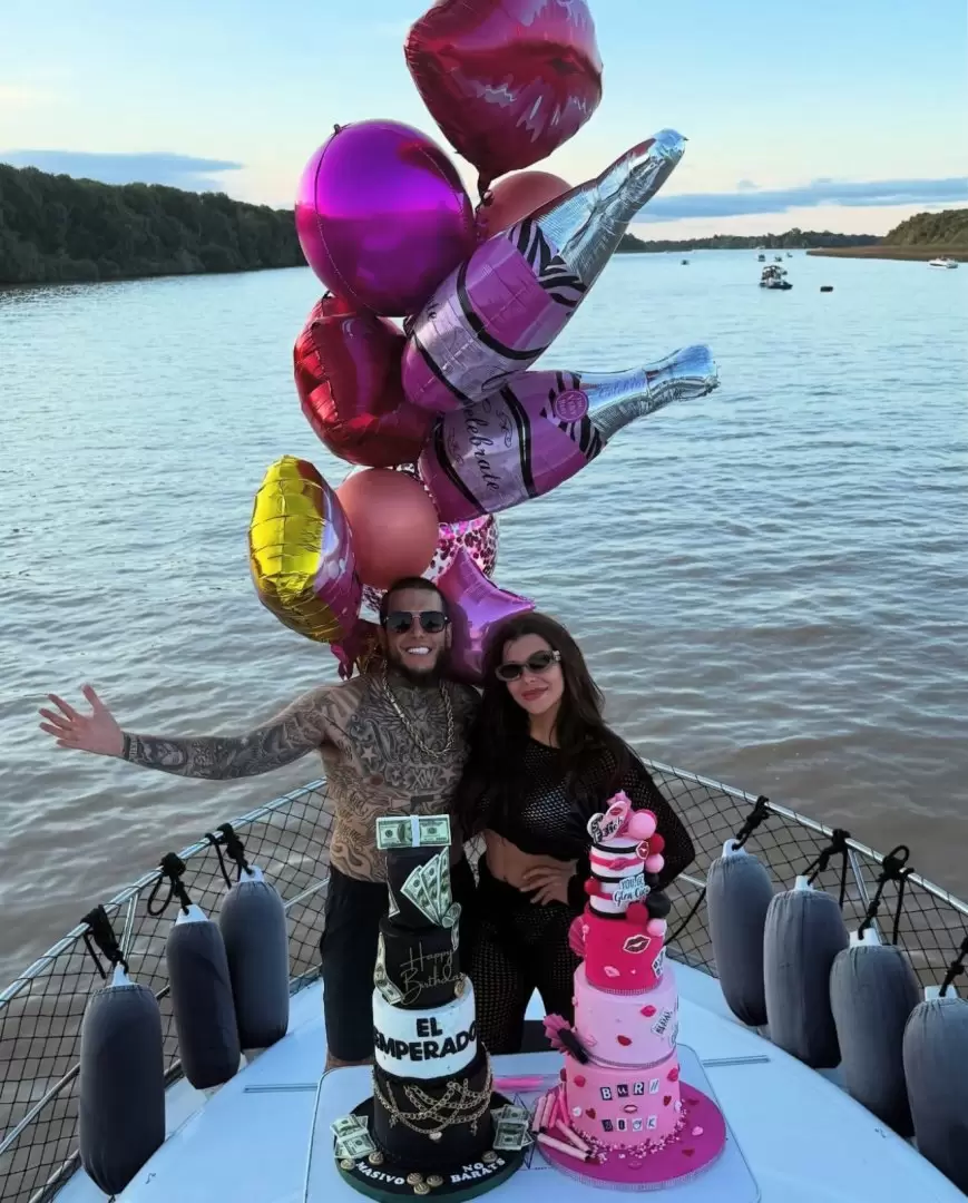 Lujosa fiesta de cumplea�os de los Caniggia.