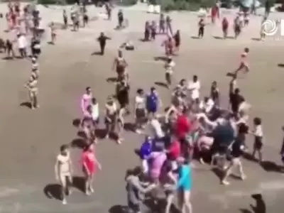 El video se viraliz� en redes sociales y muestra la pelea entre los guardavidas.