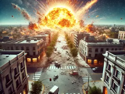 Asteroide 2024 YR4 golpeando la Tierra.
