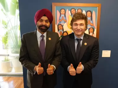 Javier Milei con Ajay Benga, presidente del Banco Mundial,