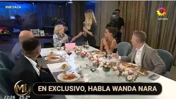 Wanda Nara estuvo en el programa de Mirtha Legrand, acompañando a su novio.
