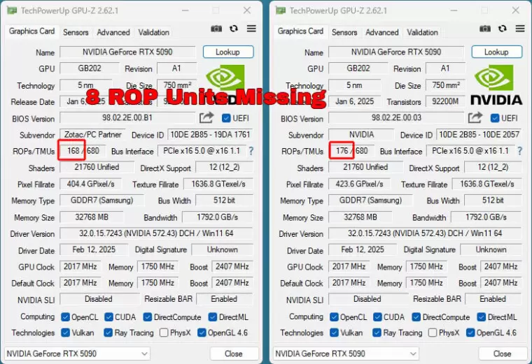 Errores en GeForce RTX 5090